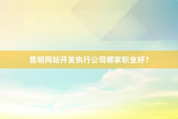 昆明网站开发执行公司哪家职业好？
